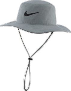 Breathable Hats For Golf, Adjustable Breathable Golf Hat, Adjustable Sports Hats With Short Brim, Adjustable Fit Sports Hat With Short Brim, Adjustable Fit Short Brim Sports Hats, Breathable Curved Brim Golf Hat, Sporty Bucket Hat With Curved Brim, Nike Outdoor Hats, Nike Sports Hat With Curved Brim