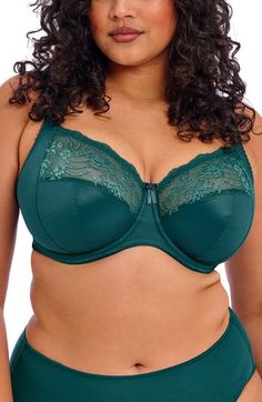 Three-section underwire cups provide lift, shape and support for this full-figure bra traced in stretchy lace that smoothes and enhances your natural curves. 61% polyester, 26% nylon, 13% elastane Hand wash, line dry Imported Stretch Lace Top, Bra Measurements, Wardrobe Capsule, Support Bra, Full Cup Bra, Corsets And Bustiers, Everyday Basics, Full Coverage Bra, Everyday Bra