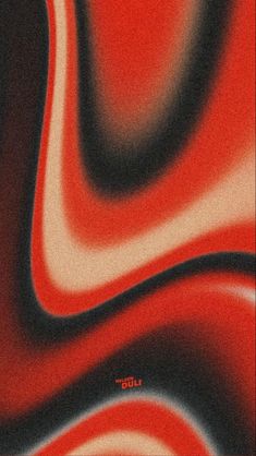 an abstract painting with red and black swirls