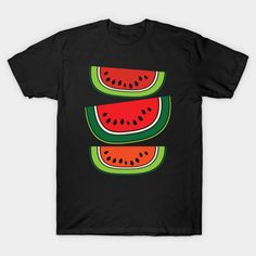 watermelon slices on black t - shirt