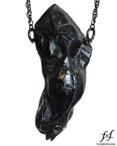 Vampire bat crystal skull pendant black by floridxfauna on Etsy Black Hand Cast Pendant Necklace, Black Hand-cast Pendant Necklace, Vampire Bat, Eco Resin, Skull Pendant, Crystal Skull, Rope Chain, Dog Tag Necklace, Bones