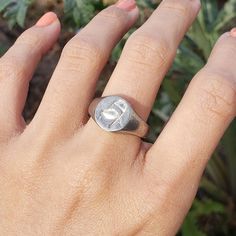 This signet ring is cast in lead-free pewter. The ring size when cast is 7.25. The sealing image is a folding chair. This is part of a series of signet rings I am making cast from lead-free pewter. Each master ring is hand sculpted to give a unique, rustic style, multi-dimensional relief image when used as a stamp to seal, with sealing wax. Symbolic Round Hand Cast Signet Ring, Vintage Hand Cast Signet Ring As Gift, Vintage Hand Cast Sterling Silver Signet Ring, Hand Cast Signet Ring As Gift, Minimalist Hand Cast Signet Ring Gift, Hand-cast Silver Signet Ring, Minimalist Hand Cast Signet Ring For Gift, Hand Cast Silver Signet Ring, Vintage Hand Cast Round Signet Ring