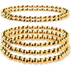 PRICES MAY VARY. DURABLE DESIGN: Lolo's Jewelry Supply Alex Set Bracelets is crafted with one 4mm, one 5mm, one 6mm and two 3mm gold bead bracelet set of 5 and plated with 18K gold. Our stackable gold bracelets for women non tarnish are designed for long-lasting wear, perfect for everyday use. LIGHTWEIGHT & SKIN-FRIENDLY COMFORT: Crafted from materials that are gentle on the skin, our non tarnish gold bracelet for women and men are suitable for all skin types. These jewelry pieces are designed t Gold Bridesmaid Bracelet, Small Bead Bracelet, Gold Bracelets Stacked, Gold Bracelet Simple, Gold Beaded Bracelet, Hand Chain Bracelet, Dainty Gold Jewelry, Dainty Gold Bracelet, Preppy Jewelry