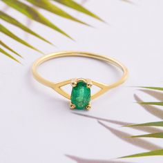 Oval Cut 6x4mm Genuine Emerald May Birthstone Ring, Prong Setting Solitaire Bridesmaid Proposal Ring, 10k 14k 18k Gold Ring, Emerald Jewelry Our rings are perfect choice for a Christmas, Mother's Day, valentine's day, birthday, wedding, anniversary, graduation, engagement, bridesmaid, and best friends gift. It's a good way to show appreciation to your mom, girlfriend, wife, grandmother, grandchildren, daughter, sister, best friend, boss or a co-worker. Also, a special treat just for yourself. 14k Gold Solitaire Emerald Promise Ring, 14k Gold Emerald Ring With Accent Stones For Promise, Promise Emerald Ring With Accent Stones In 14k Gold, Yellow Gold Emerald Ring With Oval Shape For Promise, Oval Emerald Ring In Yellow Gold For Promise, Oval Solitaire Emerald Promise Ring, 14k Gold Emerald Ring With Prong Setting For Promise, Dainty Oval Solitaire Emerald Ring, Dainty Oval Emerald Ring With Prong Setting