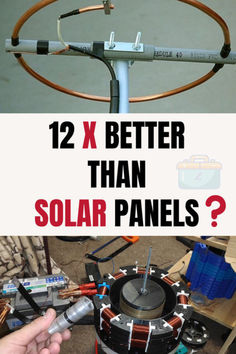 a hand holding an electronic device with the words 12x better than solar panels?