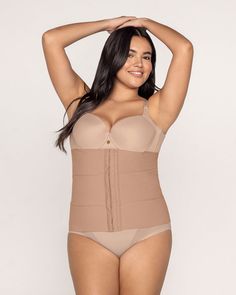 This incredible waist cincher made with our super comfy compression SkinFuse® fabric features flexible boning on the sides and back for extra support. It's functional and discrete! You can wear it all day, every day, since it has no noticeable seams, making it invisible under clothes. We guarantee the highest quality and comfort from this piece because you deserve the best. You can wear it daily to improve your posture, during workouts at the gym, after surgery, or postpartum. Abdominal Binder, Waist Trainer Vest, Latex Waist Trainer, Waist Cincher, Support Bras, Waist Trainer, Active Wear Leggings, Lumbar Support, One Piece