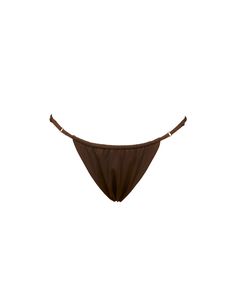 Our most minimal coverage bottom is a barely-there gathered string bikini bottom, with adjustable side straps, leaving you tie free with minimal tan lines. Ideal for sunbathing. Fully lined. Made in New York City Fabric made in Italy Content + Care Self + Lining: 78% Recycled econyl® Polyamide, 22% Elastane Hand wash cold. Lay flat dry. String Swimwear With Side Ties For Sunbathing, Brown Tie-side Beach Bottoms, Brown Tie-side Bottoms For Beach, Brown Tie-side Bottoms For The Beach, Tie-side Brown Bottoms For The Beach, Bra Friendly String Swimwear For Beach, City Fabric, Trendy Swimsuits, Tan Lines