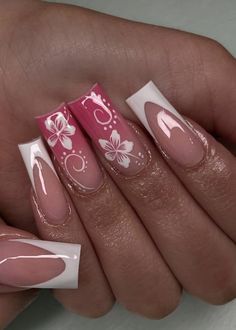 Carcase Iphone, Colored Acrylic Nails, Girly Acrylic Nails, French Acrylic Nails, Pink Acrylic Nails, Square Acrylic Nails, Fire Nails, Pretty Acrylic Nails