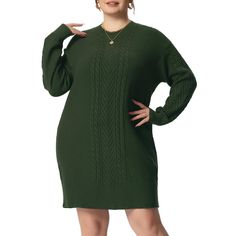 GRACE & GRANDEUR is a plus-size brand inspired by the needs of its customers. It can suit you on various occasions, and show your curves through appropriate tailoring, and the comfortable fabric allows you to enjoy a pleasant experience. The material is stretchy, cozy, and stylish, this sweater dress is perfect for cold winter days. It features long sleeves and it is made of comfortable knit fabric. The short length of it adds versatility for any occasion. They are designed for plus-size women. Plus Size Sweater Dress, Plus Size Sweater, Sweater Dress Outfit, Mini Sweater, Plus Size Brands, Autumn 2024, Sweater Dresses, Mini Sweater Dress, Plus Size Sweaters