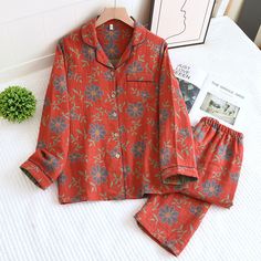 Product information: Thickness: medium Fabric name: Cotton Applicable scenarios: Outdoor, home Color: JF331 yarn-dyed rose home clothes, JF331 big red rose, JF338 yarn-dyed four leaves, JF405 red yarn-dyed SUNFLOWER, JF405 green yarn-dyed SUNFLOWER, JF339 pink yarn-dyed hibiscus flower, JF339 big red yarn-dyed hibiscus flower Main fabric composition: Cotton Pants length: trousers Applicable group Category: Young Women Size: M recommended about 45.00 kg-57.50 kg, L recommended about 57.50 kg-65.00 kg, XL recommended about 65.00 kg-77.50 kg Function: casual, breathable, sleep, home, comfortable, can be worn outside Fabric thickness (gram weight): moderate (181-200g/square meter) Sleeve length: long sleeve Suitable season: spring, autumn Size Information: Note: 1. Asian sizes are 1 to 2 sizes