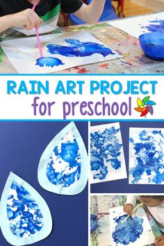 the rain art project for preschool is an easy and fun way to learn how to paint