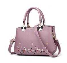 、 Ladies' Floral Embroidery Top Handle Bag, Embroidered Double Handle Spring Bags, Elegant Embroidered Shoulder Bag With Double Handle, Elegant Embroidered Double Handle Shoulder Bag, Trendy Pink Embroidered Bag, Elegant Embroidered Top Handle Satchel, Embroidered Top Handle Shoulder Bag, Embroidered Top Handle Bag For Daily Use, Pink Embroidered Handheld Bag