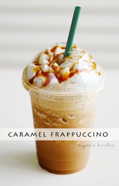 caramel frappuccino latte with marshmallows on top