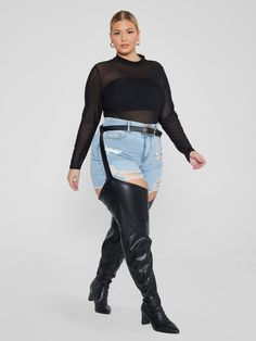 Shorts With Thigh High Boots, Wide Calf Thigh High Boots, Western Trend, Fall Fashion Skirts, Boho Shoes, Fashion To Figure, Wide Width Shoes, Wide Calf Boots, Wide Calf