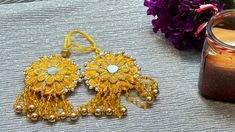 Latkan for Blouse, Lehengas, Saree | Indian-Pakistani ethnic, bridal & Navratri wear traditional style fashion Tassels **Item Description** Beautiful handmade unique style tassels -- Typically used as a traditional style touch to Indian Blouses, Sarees and Dupattas. Widely used in occasions, festivals, navratri, eid, weddings, bridal, mehndi, sangeet wedding guests etc. However, this can be multi-purpose based on your ideas & innovations anything from fashion styling, home decor, to adding boho/ traditional touch to any of your DIY projects.  # Package contains - Two latkans (a Pair) #  Tassel Size - 3.50*2 inches All pictures are taken in natural light but colour may be slightly different than the actual image due to phone/ camera settings. I am not accepting custom orders yet, but that o Luxury Latkans Earrings For Navratri, Luxury Traditional Chandbalis For Navratri, Luxury Jewelry With Latkans For Navratri, Latkan For Blouse, Choli Navratri, Indian Blouses, Boho Traditional, Styling Home, Quilts Decor