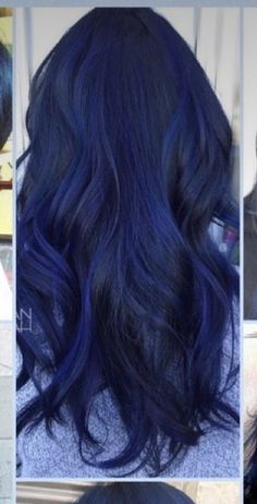 30 Hair Color, Pale Skin Hair Color, Blue Black Hair Color, Baylage Hair, Blue Black Hair, Dark Blue Hair, Le Grand Bleu, Brunette Balayage Hair, Balayage Brunette