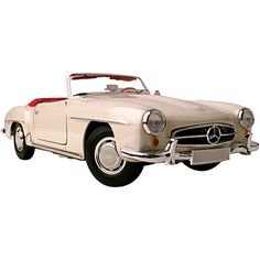 a white mercedes benz roadster convertible car on a white background with the top down