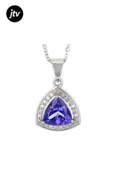 1.87ct Trillion Blue Tanzanite With 0.16ctw Round White Diamond Platinum Pendant With 18" Cable Chain. Measures Approximately 0.77"L X 0.48"W. Lobster Clasp Cosure. Trillion Cut Tanzanite White Gold Jewelry, Trillion Cut Tanzanite Jewelry In White Gold, Gia Certified Trillion Cut White Gold Jewelry, Anniversary Tanzanite Necklace With Brilliant Cut, Gia Certified Trillion Cut Jewelry Gift, Gia Certified Sterling Silver Pendant Necklace, Platinum Pendant, Blue Tanzanite, Pendant With Chain