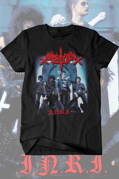 Brutal t shirt & gifts with image from Sarcofago's 1st release from 1987. Restored Image. Classic Old School 80s Black Metal at its finest. "They say that you've born to the eternal kidness / And that was conceived by divine grace / That came to finish with the pervertion and evil / And died on the cross to humanity save" Make your day awesome with the latest addition to our collection - INRI by Sarcofago. Whatever the day throws at you, this brand new tee is a wardrobe win. Metal Aesthetic, Heavy Metal Shirt, Metal Heads, Metal Shirt, Black Metal Art, Heavy Metal Fashion, Heavy Metal Art, Metal Shirts, Metal T Shirts