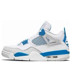 The Air Jordan 4 Retro 'Military Blue' 2024 is a timeless classic that combines style and heritage. Crafted with premium Off-White leather and Neutral Grey nubuck, this iconic silhouette features striking hits of Industrial Blue, creating an overall clean aesthetic. Staying true to its original '89 specs, it boasts signature elements like the bold Jumpman logo, netting accents, and the famous “wings.” The heel proudly displays the Nike Air branding, evoking nostalgia for fans worldwide. Whether you’re on or off the court, these sneakers exude both elegance and athletic flair. Blue Breathable Air Jordan 4 For Streetwear, Breathable Blue Air Jordan 4 For Streetwear, Blue Classic Breathable Sneakers, Jordan 4 Military Blue, Beauty Apps, Industrial Blue, Pretty Sneakers, Blue Jordans, Jordan Shoes Girls