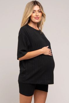 Blue Ribbed Soft Short Sleeve Maternity Shorts Set– PinkBlush Maternity Lounge Set, Plus Size Maternity Clothes Summer, Maternity Looks Summer, Cute Maternity Outfits For Summer, Maternity Outfits Casual, Casual Summer Pregnancy Outfits, Comfortable Pregnancy Outfits, Comfy Maternity Outfits, Pregnancy Outfits Casual