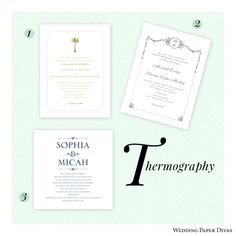 wedding stationery with the letter t on it