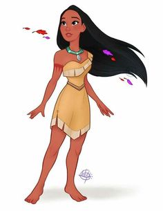 an animation character with long black hair