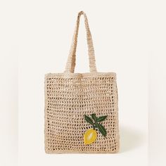 Nwt. Bought It Through Asos A Staple For Your Summer Edit: This Bag Will Accompany You On Beach Days, Housing All Your Seaside Essentials. Crafted In A Crochet Finish, This Piece Features A Zesty Embroidered Lemon And Tote-Style Profile, Perfect For Slinging Over Your Shoulder. Outer: 100% Paper L 34 Cm X W 37 Cm Wipe Clean Weight: 190 Grams Trendy Yellow Straw Bag For Beach Season, Casual Yellow Crochet Bag For Summer, Yellow Casual Crochet Bag For Spring, Casual Yellow Crochet Bag For Spring, Trendy Yellow Straw Bag For Vacation, Casual Yellow Beach Bag, Yellow Crochet Tote Bag For Vacation, Yellow Crochet Tote Bag For Summer, Yellow Casual Straw Bag For Daily Use