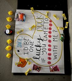 a sign with candy and candies on it