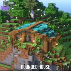 Minecraft Round House, Minecraft Jungle House, Minecraft Small House, Minecraft Kingdom, Minecraft Structures, Jungle House, Minecraft House Plans, Minecraft Medieval, Cute Minecraft Houses