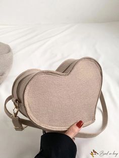 BirdinBag - Polyester Heart Design Novelty Bag for Everyday Style Novelty Bags, Bag Bag, Color Khaki, Everyday Style, Heart Design, Polyester Material, Everyday Fashion, Composition, Zipper