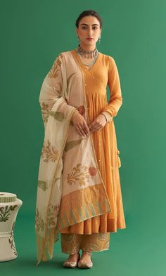 https://www.shopdrzya.com/products/nadira-mughals-mustard-yellow-angrakha-anarkali-set-of-3 Anarkali With Palazzo, Angrakha Style Anarkali, Angrakha Anarkali, Yellow Anarkali, Angrakha Style, Organza Lace, Golden Lace, Latest Dress Design