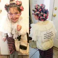 Dressed up like a 100 year old lady for the 100th day of school. Kindergarten Dress Like 100 Year Old, 100 Day Of School 100 Years Old, 100tg Day Of School Costume, 100tj Day Of School Dress Up, Dress 100 Years Old Kids, 100th Day Of School Dress Up Girl, 100 Days Of School Old Lady Outfits, 100 Days Of School Kindergarten Dress Up