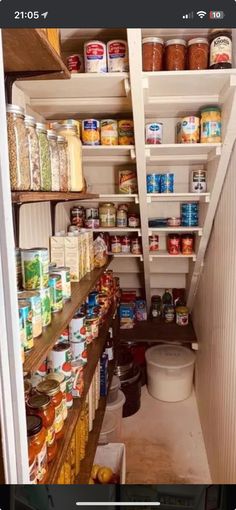 an open pantry filled with lots of food