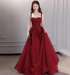 Flowy Burgundy Dress, Prom Dress Wine Red, Sequin Tulle Evening Dress For Banquet, Sequined Tulle Evening Dress For Banquets, Tulle Ball Gown For Prom Gala, Tulle Ball Gown For Prom And Gala, Gala Prom Tulle Evening Dress, Tulle Evening Dress For Prom Gala, Tulle Evening Dress For Homecoming Party