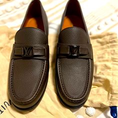 Major Loafer Shoes ( Brand New) Size 10.5 /Mocca Luxury Brown Slip-on Moccasins, Luxury Slip-on Dress Shoes With Textured Sole, Luxury Slip-on Oxfords For Business, Luxury Business Moccasins With Moc Toe, Luxury Round Toe Business Loafers, Luxury Round Toe Loafers For Business, Luxury Business Loafers With Round Toe, Luxury Loafers With Goodyear Welted Construction, Luxury Loafers With Brogue Detailing And Moc Toe