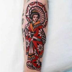 Geisha Pinup Tattoo, Japanese Lady Tattoo Design, Neo Traditional Geisha Tattoo, Traditional Tattoos Wallpaper, Asian Pinup Tattoo, Japanese Umbrella Tattoo, Japanese Pinup Tattoo, Chinese Lady Tattoo, Japanese Female Tattoo