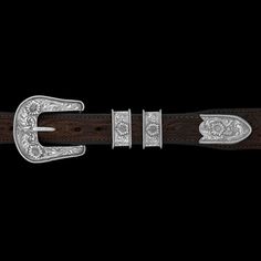 Vogt Silversmiths 1 Buckle Sets NEW! 071-2304-5 Tooled Belts, Sunflower Motif, Desert Highway, Tool Belt, Western Jewelry, Cowgirl Style, Hand Engraving, The Desert, Old World