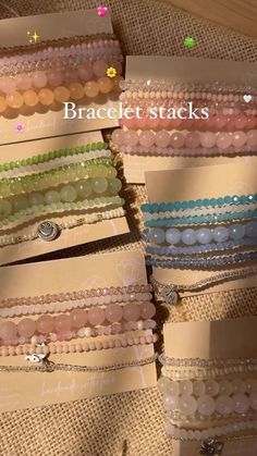 bracelets are stacked on top of each other