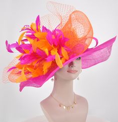 Adjustable Costume Hats For Races, Multicolor Evening Hats For Summer, Multicolor Summer Evening Hats, Summer Mini Hats With Feathers And Curved Brim, Summer Mini Hat With Feathers And Short Brim, Summer Mini Hat With Curved Brim And Feathers, Summer Brimmed Hat With Feathers, Summer Wide Brim Hat With Feathers, Adjustable Hats For Carnival Races