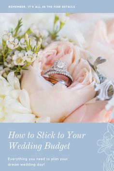 a wedding photo with the words how to stick to your wedding budget