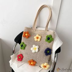 Bird in Bag - New woven bag fashion popular single shoulder women's bag open mouth cotton rope straw bag casual handbag Flower Handbag, Seaside Beach, Open Mouth, Women's Bag, Beach Tote, Woven Bag, Cotton Rope, Bird In Bag, Hand Bags