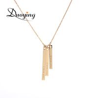 Duoying Vertical Bar Custom Initial Necklace Engraved Personalize Name Chain Necklace with Plating Color Supplier for Etsy Name Chain, Custom Initial Necklace, Vertical Bar, Custom Initials