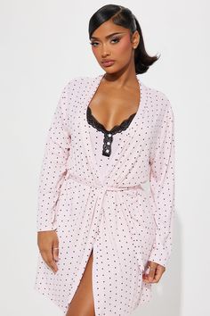 Available In Pink/combo. PJ Robe Set Cami Top Lace Trim Detail Adjustable Straps Button Front Matching Short Robe With Kimono Sleeves Waist Tie Final Sale Disclaimer: Print Placement May Vary 97% Polyester 3% Spandex Imported | Sleep Tight PJ Robe Set in Pink size XL by Fashion Nova Pj Robe, My Shopping List, Lace Cami Top, Sleep Tight, Kimono Sleeves, Pajama Robe, Print Placement, Family Goals, Kimono Sleeve