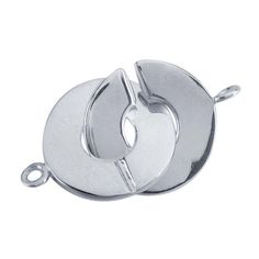 two silver metal rings on a white background