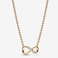 Pandora Sparkling Infinity Collier Necklace 368821c01-50 Gold Pandora Necklace, Elegant Infinity Cable Chain Necklaces, Elegant Infinity Necklace For Party, 2024 List, Pandora Jewelry Necklace, Gold Pandora, Xmas 2024, Pandora Gold, Pandora Necklace