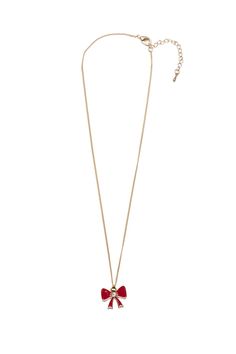 Our Holiday Bow Necklace is the perfect piece of jewelry for the holiday season or any time of the year! The lustrous red bow symbolizes joy, love, and the warmth of the holiday spirit! The bow is complete with a beautiful rhinestone in the center and the long chain is made to be size adjustable. Red Bow Necklace, Simplistic Jewelry, Christmas Party Fashion, Bow Season, Prom Inspo, Christmas Concert, Holiday Bows, Christmas Necklace, Prom Ideas