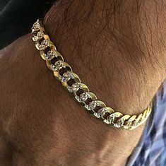 Mens Diamond Necklace, Two Tone Bracelet, Mens Chain Bracelet, Miami Cuban Link, Mens Gold Bracelets, Miami Cuban, Bracelets Gold Diamond, 925 Silver Bracelet, 14k Gold Necklace