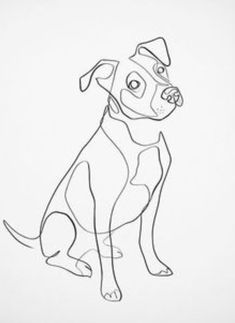 a black and white drawing of a dog with a hat on it's head