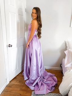 Ball Gown Satin Ruffles Strapless Sleeveless Sweep/Brush Train Dresses Train Dresses, Cheap Prom Dresses Long, Prom Dress Plus Size, Satin Gown, Gowns With Sleeves, Cheap Prom Dresses, Mermaid Prom Dresses, Mermaid Dresses, Beach Wedding Dress